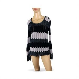 Spense Knits Women's Sz Small Chevron Multi Color Metallic Sweater‎